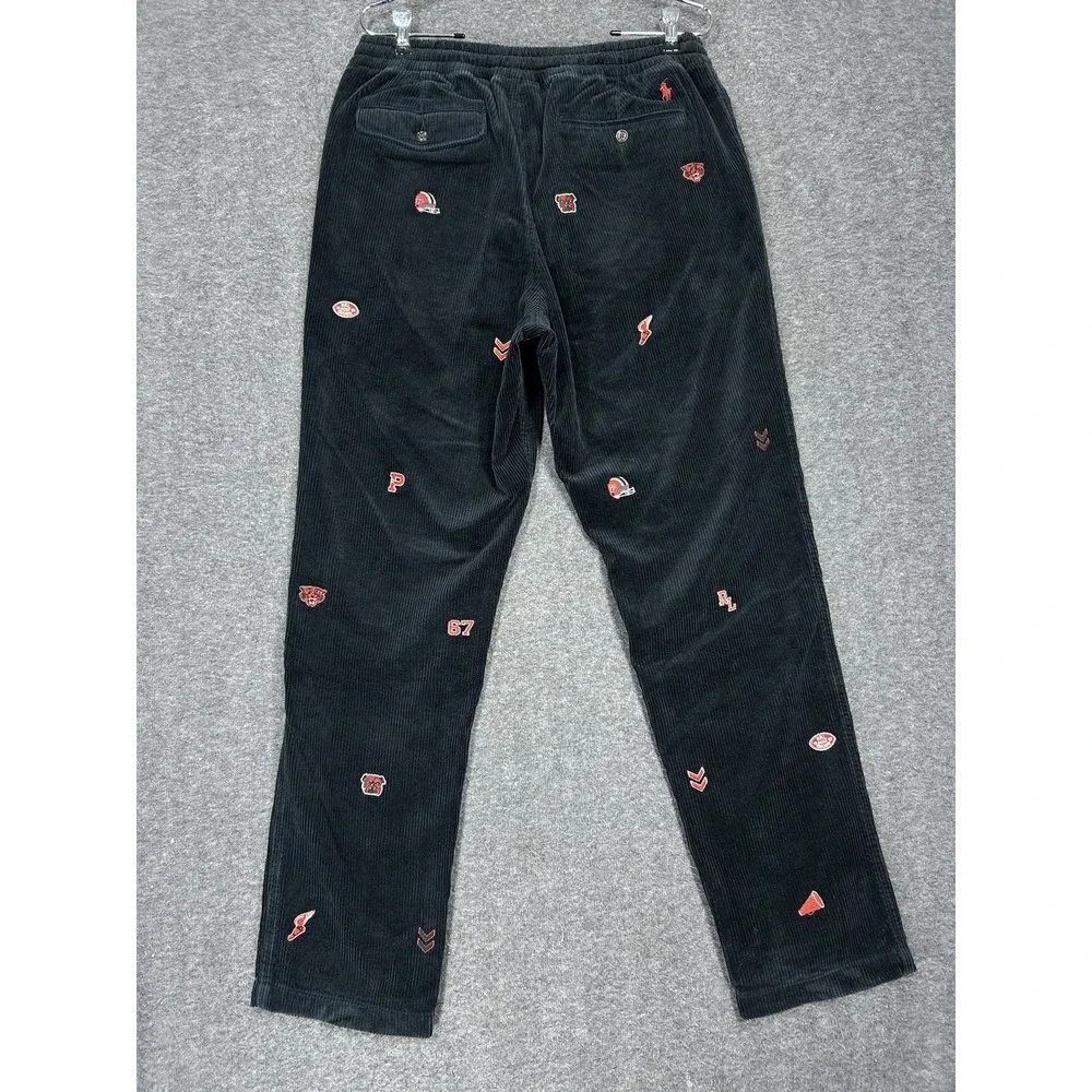Polo Ralph Lauren Corduroy Prepster Pants Mens M Embroidered Football Varsity